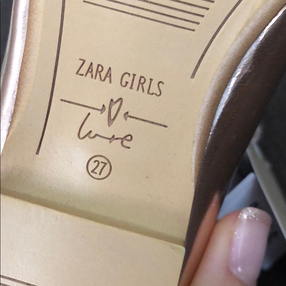 ZARA GIRLS ROSE GOLD MOCCASINS WITH BOW - Picture 6 of 8